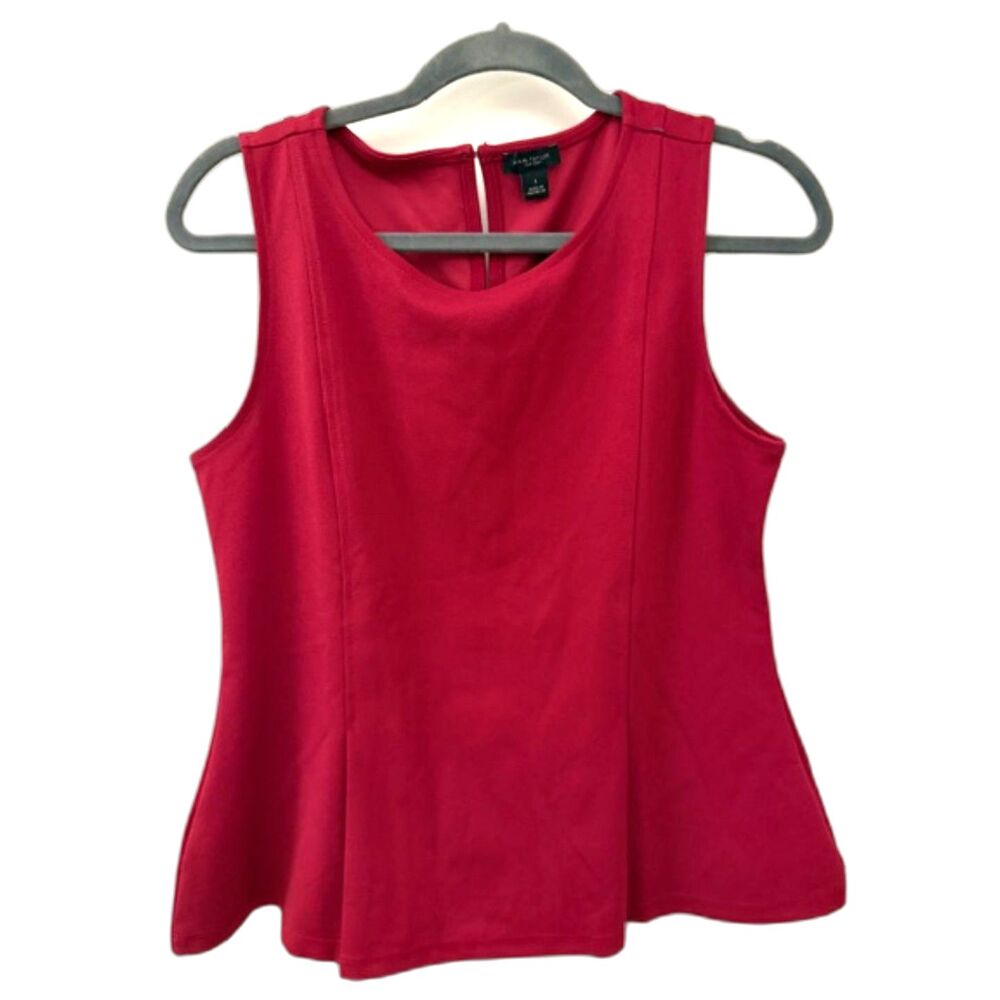 Ann Taylor Factory Red Peplum Blouse Sleeveless Work Top Size Small